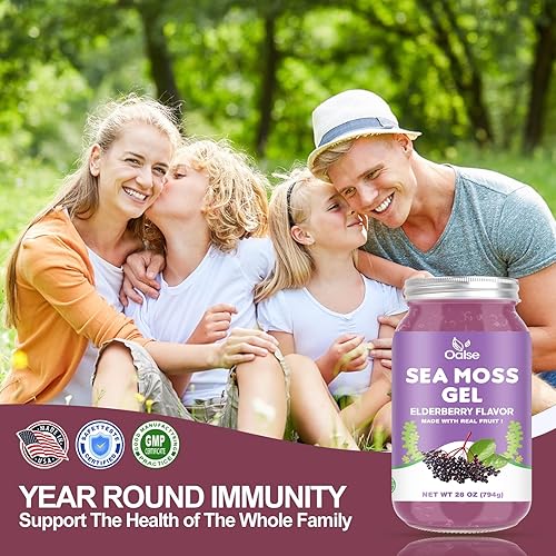 Miniatura 9 de OALSE Gel de musgo marino lleno de 92 minerales esenciales y vitaminas, 15 onzas de gel nutritivo de masa marina para niños y adultos sabor manzana