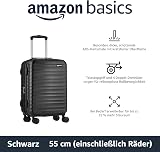 Amazon Basics Valise Rigide Petite - Bagage à Main Extensible ABS avec 4 Roulettes Doubles Pivotantes - Résistante aux Rayures et Légère - 55 x 37,5 x 25,5cm - Noir - 2