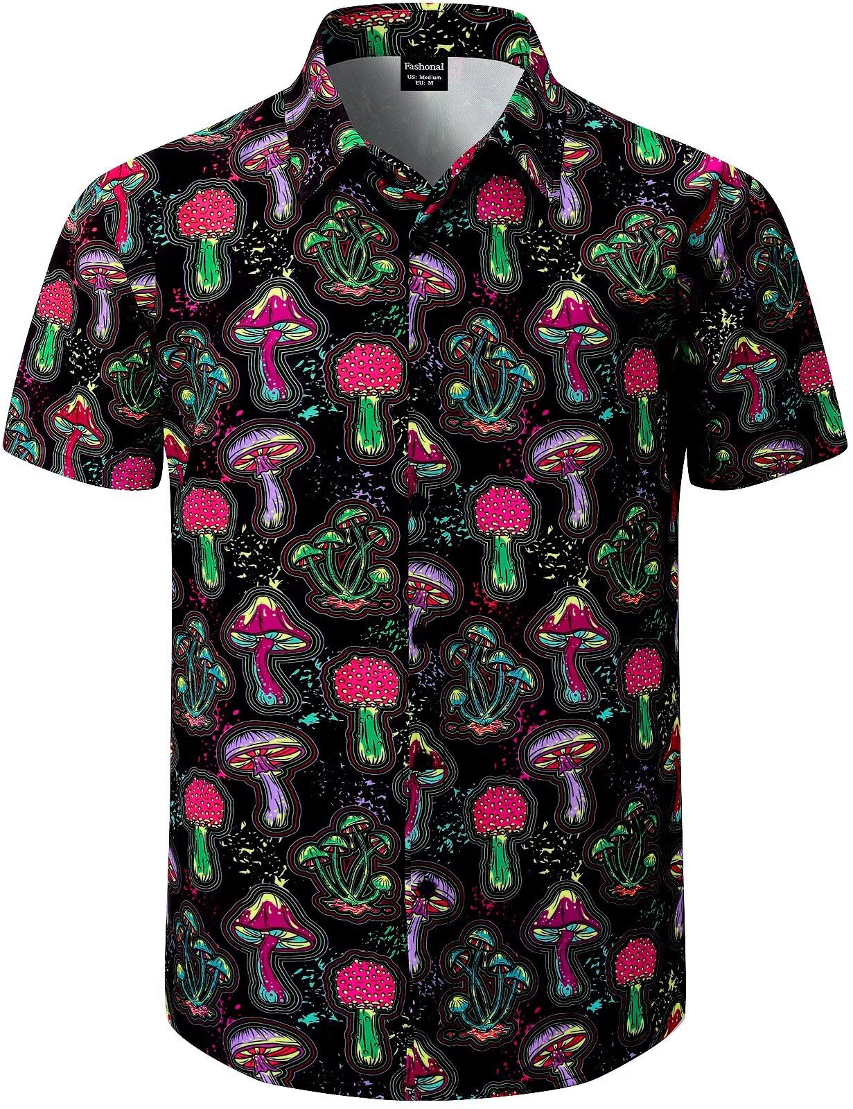 Men's Hawaiian Shirt Button Down Summer Short Sleeve Shirt
