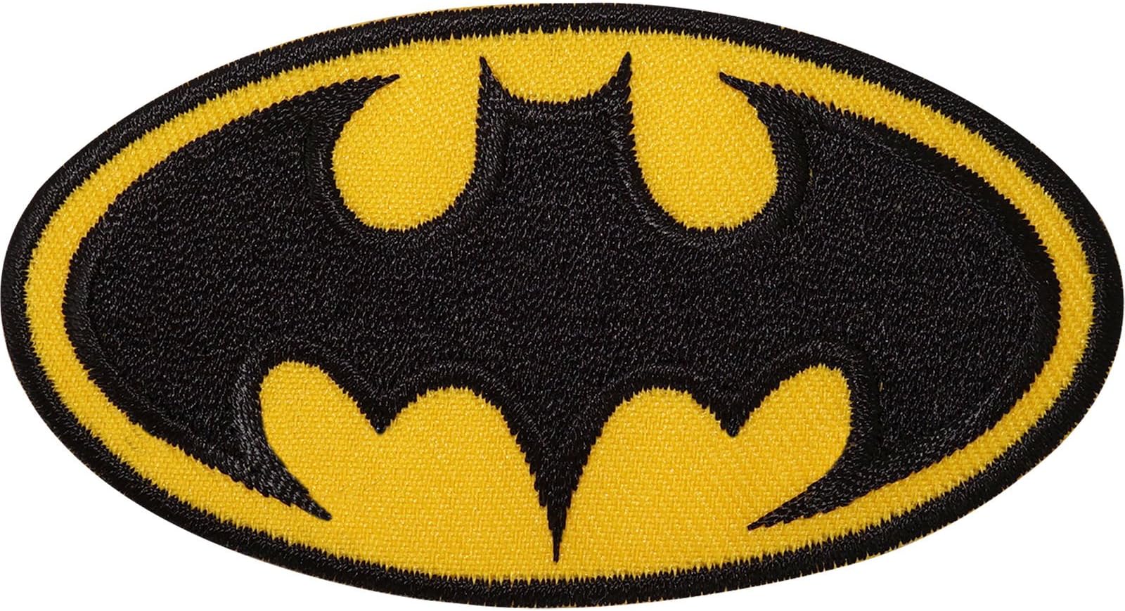 Patch Thermocollant Batman - Logo Noir Et Jaune - 8x4,5 Cm - Pour Vêtements Ou Accessoires