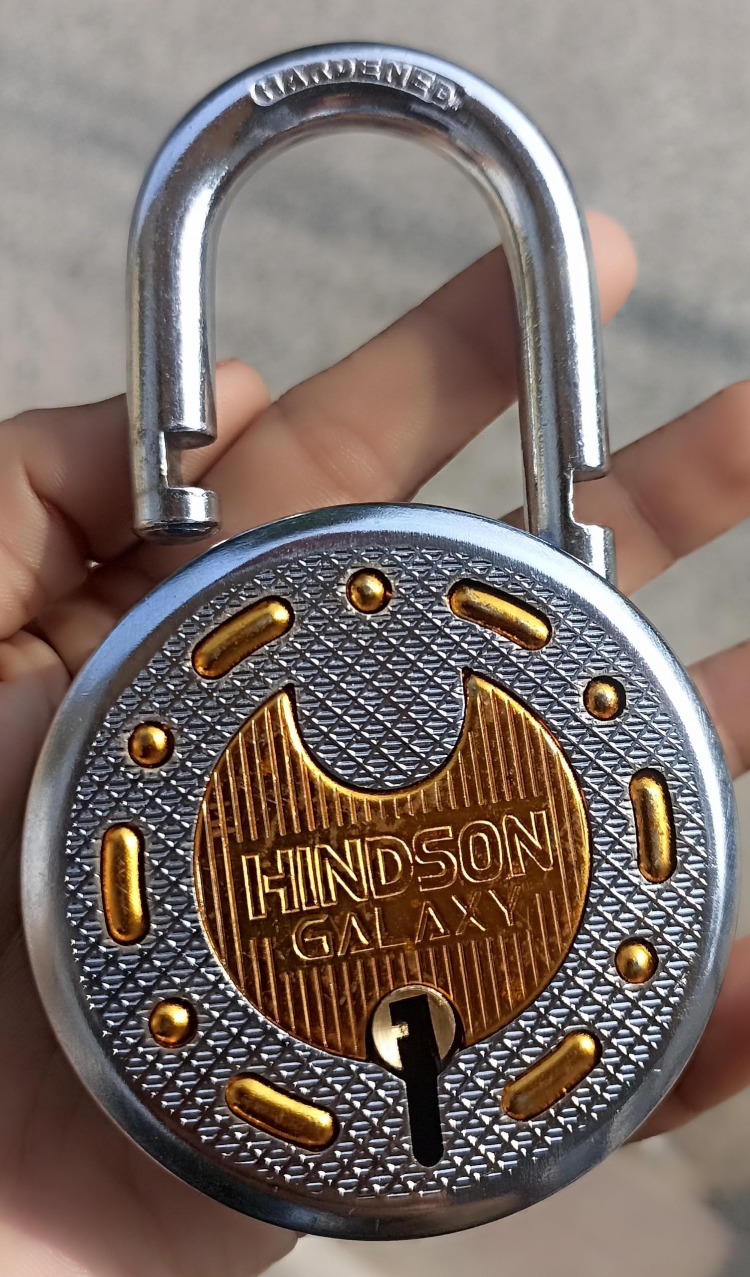 Hindson Galaxy 65mm Brass Round Lock - Steel Double Locking, 8 Lever with 3 Keys for Main Door, Gate, Shop, shutters and Warehouse (Original Picture)-image-12