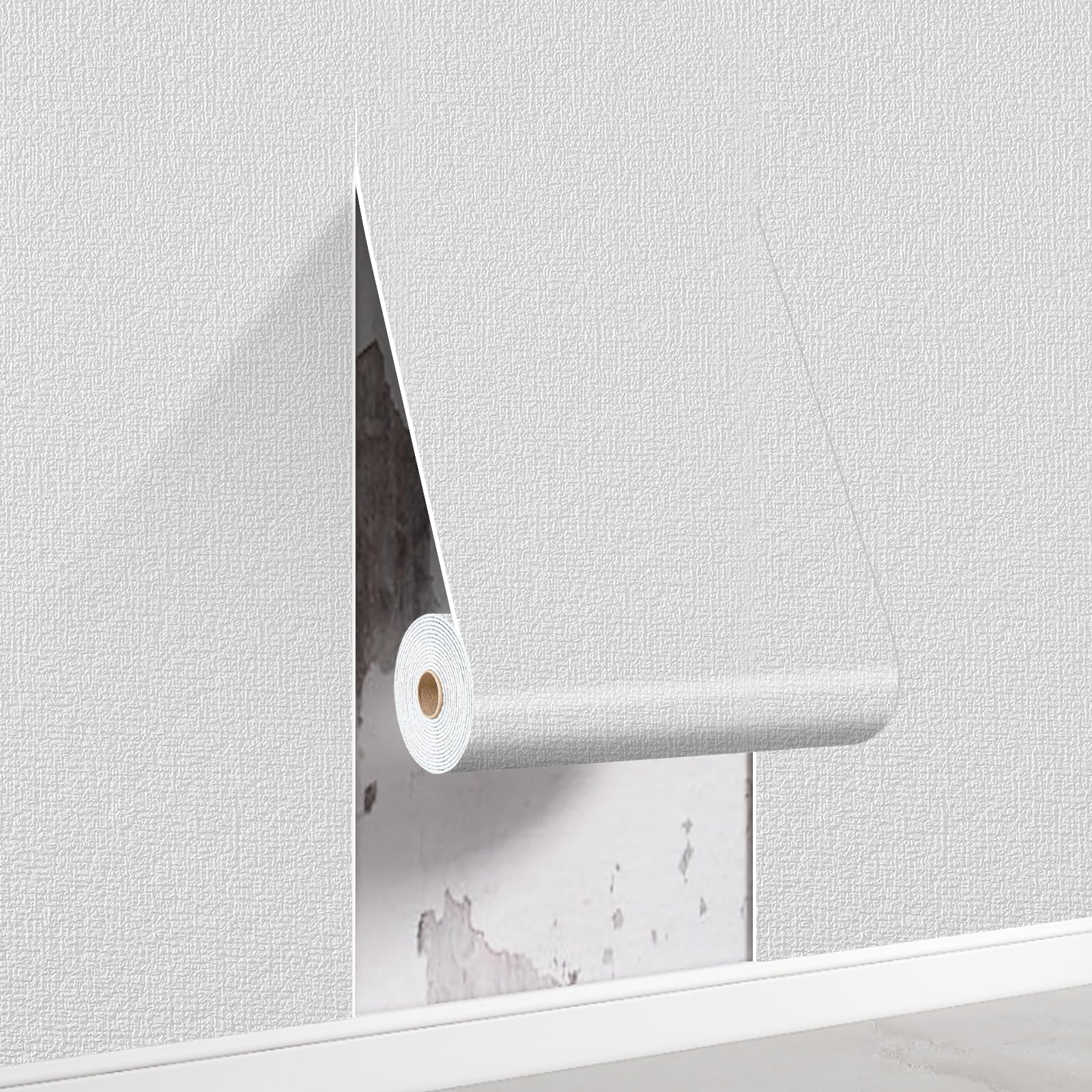 Trafagala 3 Roll White 3mm Thick Textured Self Adhesive Thermal Wallpaper for Cold Bad Walls Peel and Stick Insulating Panel Wallpaper Waterproof Damp Proof Membrane Wall Panels for Bedroom