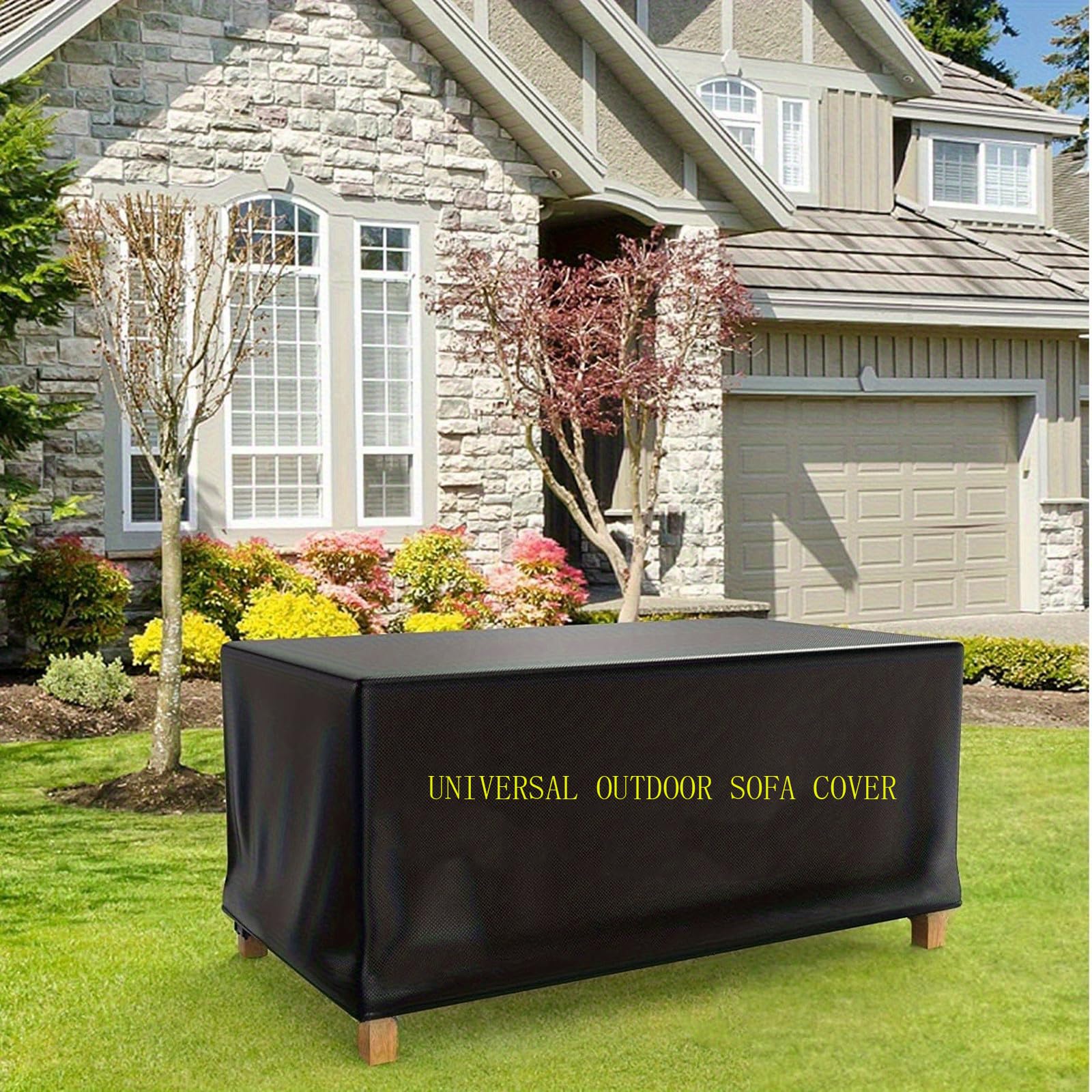 OOOXZO Patio Sofa Covers Waterproof Outdoor 220x110x90cm/LxBxH Rattan & Patio Garden Furniture Covers, 600D Oxford Anti-UV Tear-Resistant Rectangular Rattan Furniture Cover