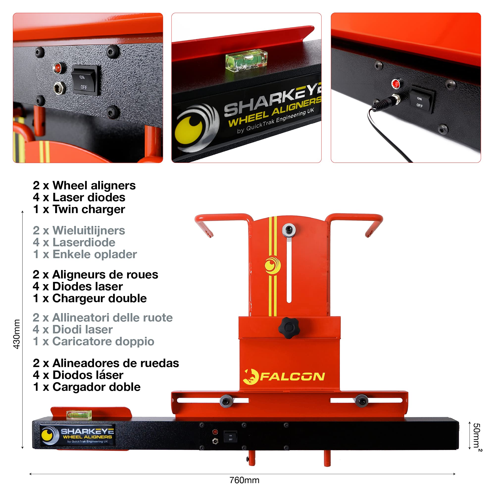 SharkEye Falcon LC4WLA Système d'alignement laser 4 roues