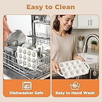 Vista 6 de 2Pack Silicone Muffin Pan For Baking With Metal Reinforced Frame, 12 Cup Regular Size Nonstick Cupcake Pan, BPA Free Silicone Muffin Tray, Cupcake