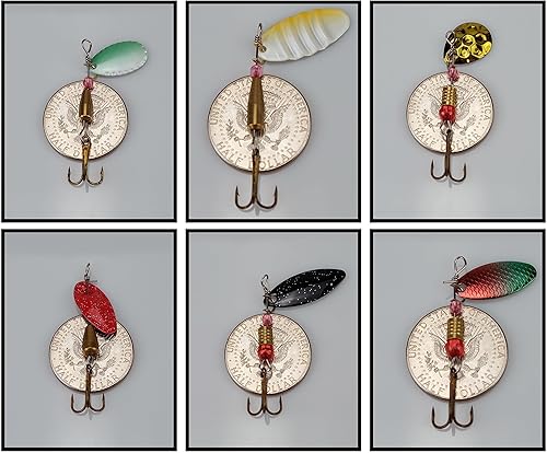 Miniatura 2 de Juego de 30 señuelos de pesca con bolsa de transporte portátil, cebos giratorios de salmón para pesca de agua dulce y salada, ideal para