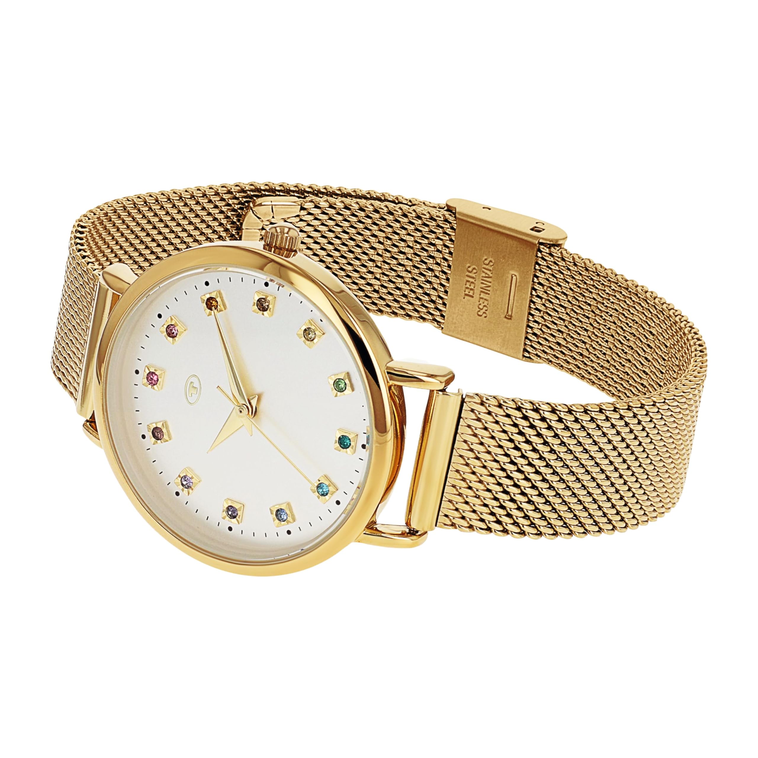 Tom Tailor Armbanduhr mit Metallband für Damen, mit Kristall, Damenuhr Analog, wasserdichte 3 bar, Geschenkidee, kommt in Uhren Geschenkbox
