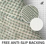 KOEXM Half Circle Boho Bathroom Rugs with Tassels 100% Cotton Soft Hand-Woven Bath Mat Non Slip Absorbent Machine Washable Bath Rugs, Bohemian Decor Sage Green 42"x 22"