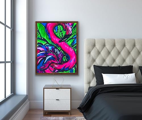 Miniatura 2 de Vichy's Art Flamingo Portrait  5" x 7" Handmade Print, Replica Made by Viktor Bevanda, Glossy Layer, Signed, Museum-Quality Print, Acid-Free Luster