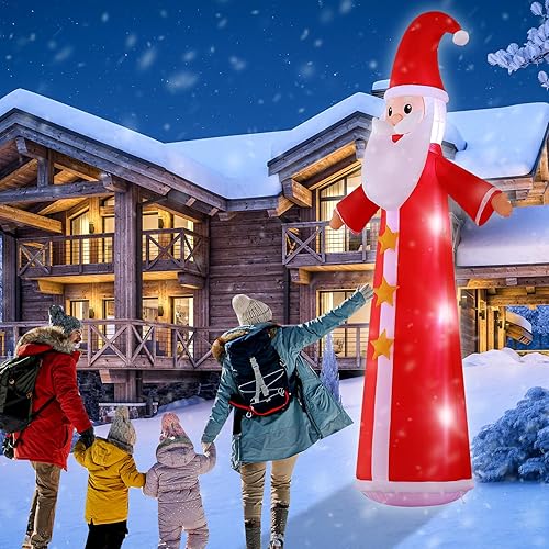 Vista 8 de Muñeco de nieve inflable giratorio de doble cara de 8 pies y Papá Noel para patio, decoración navideña para interiores y exteriores