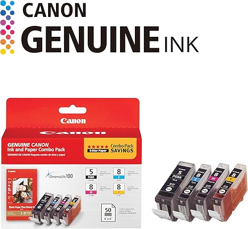 Miniatura 2 de Canon Tinta CMY PGI-5CLI-8 con PP-201 (50 hojas) Paquete combinado (0628B027AA)