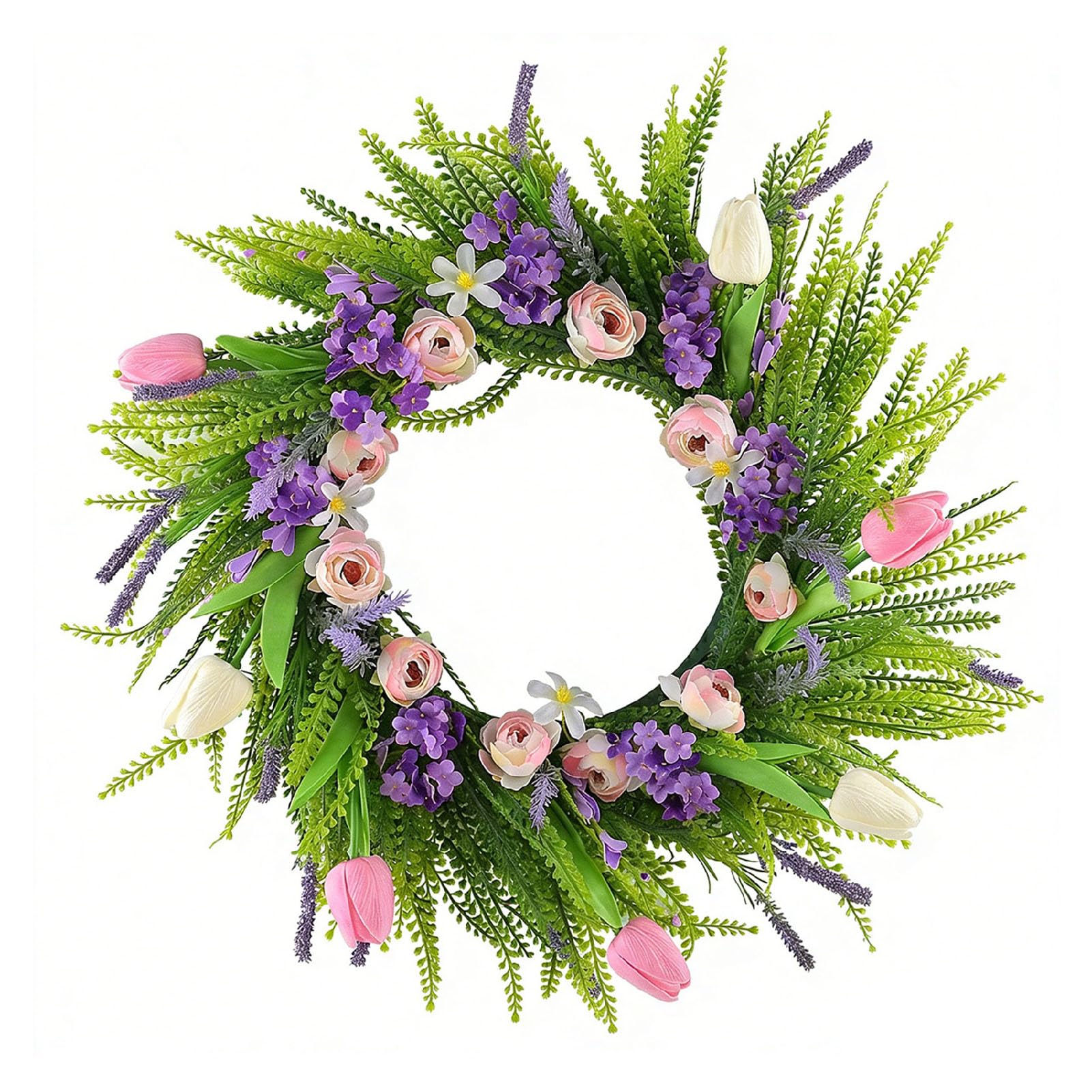 TOPINCN Primavera Estate, Ghirlanda Floreale Finta Lavanda con Foglie, 45