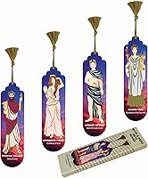 Vista 8 de Pictor Gift Myth and Hero - Juego de marcapáginas decorativo de 4 piezas, obras de arte de metal prensado con parte trasera de gamuza