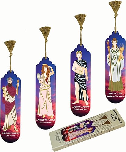 Miniatura 8 de Pictor Gift Myth and Hero - Juego de marcapáginas decorativo de 4 piezas, obras de arte de metal prensado con parte trasera de gamuza