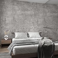 Vista 16 de Papel tapiz de hormigón gris sintético 3D de 16 x 354 pulgadas, despegar y pegar, papel de contacto de hormigón gris grueso con textura mate