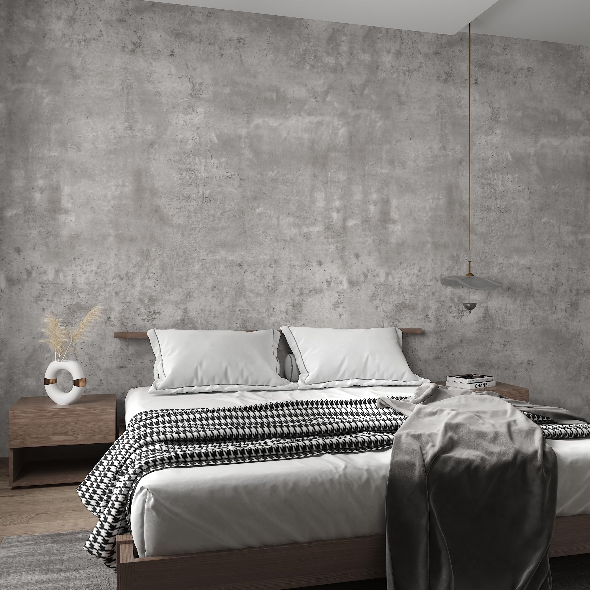 48"×79" Long Wide Thick Grey Concrete Wallpaper Peel and Stick Waterproof Light Gray Concrete Contact Paper Vinyl Textured Matte Industrial Cement Wall Stickers for Countertops Kitchen Island