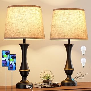Seealle Upgraded Touch Lamps for Night Stands Set of 2