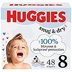 Huggies Size 8 Diapers, Snug & Dry Baby Diapers, Size 8 (46+ lbs), 48 Count, Packaging May Vary