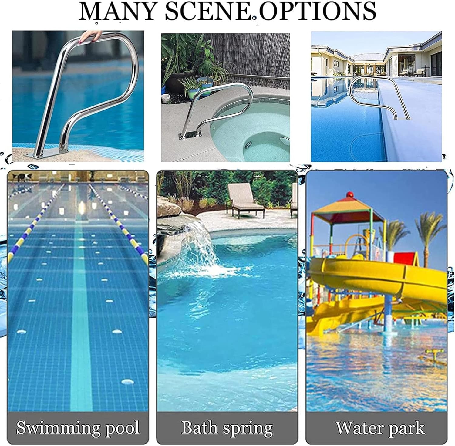 Pool Handrail Sturdy Pool Safety Handrails 304 Stainless Steel Material Pool Handle, Swimming Pool Handrail, 32-Inch Spa Handrail Suitable for Indoor and Outdoor for Inground Pool Entry(1Pcs