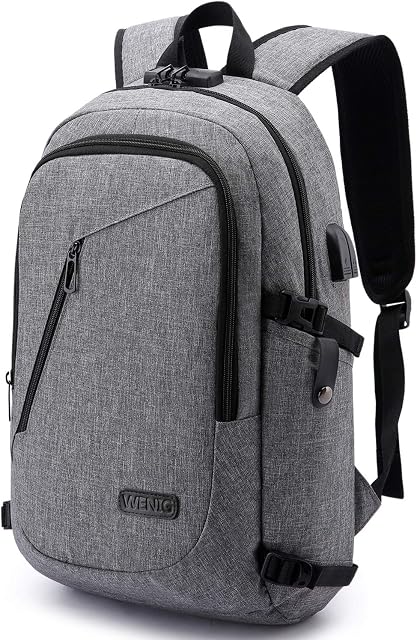 Anti-Theft Backpack,Business Laptop Backpack with USB Charging Port and Earphone Port with Lock Slim Water Resistant Bag Daypack Fits 15.6 Inch Computer Notebook Rucksack for Work, College