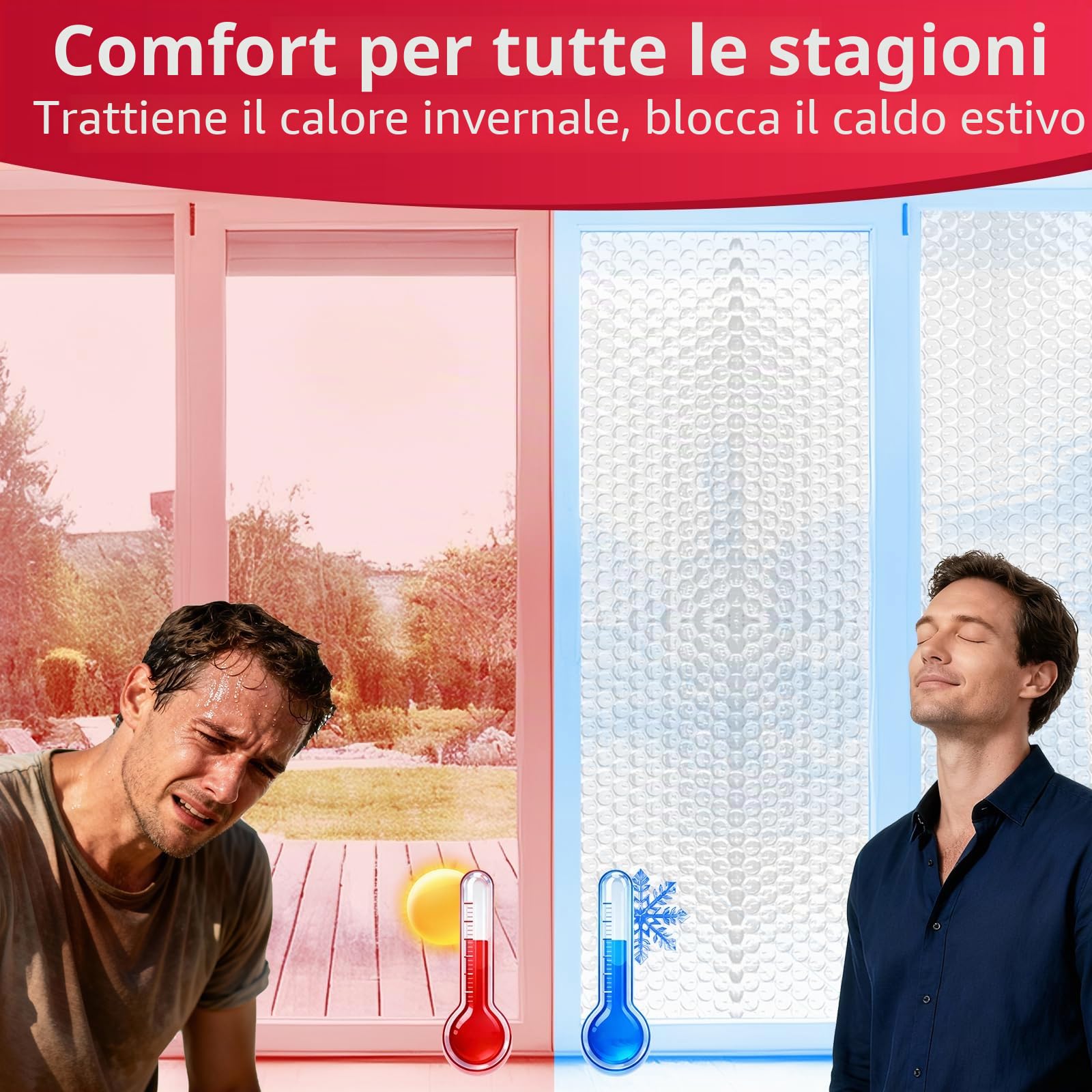 Isolante Termico a Bolle Riflettente 3mm Doppio Foglio Alluminio 60,9cm x 1,5m