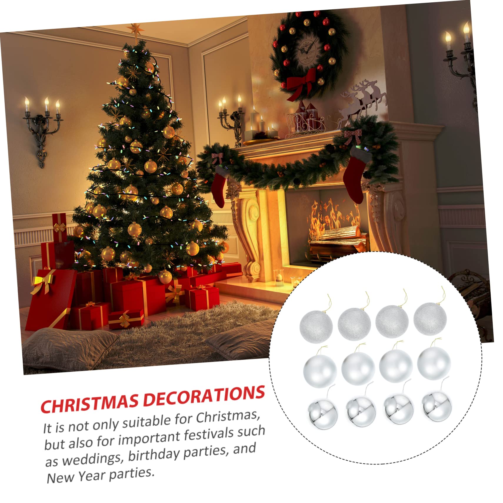 24pezzi Palline di Natale Appese Decorazioni per Albero di Natale Piccole Palline Natalizie da Appendere Ciondoli per Feste Forniture per Decorazioni Natalizie