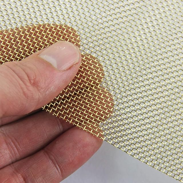 Coarse (16 LPI x 1.21mm Hole x 0.375mm Wire) Brass Mesh - A4 x 3