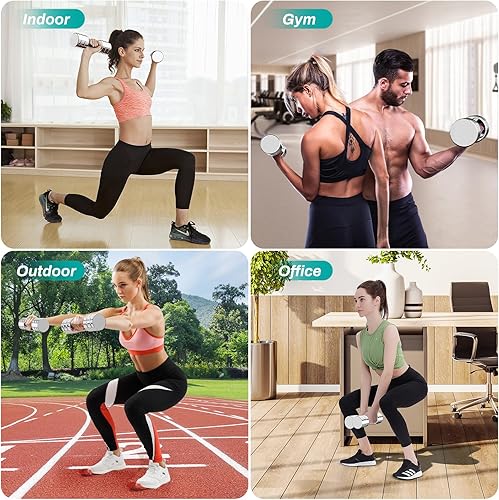 Miniatura 8 de LIFERUN Juego de 2 mancuernas ajustables de acero, 51015 libras, mango de espuma antideslizante y cómodo, juego de mancuernas ajustables para