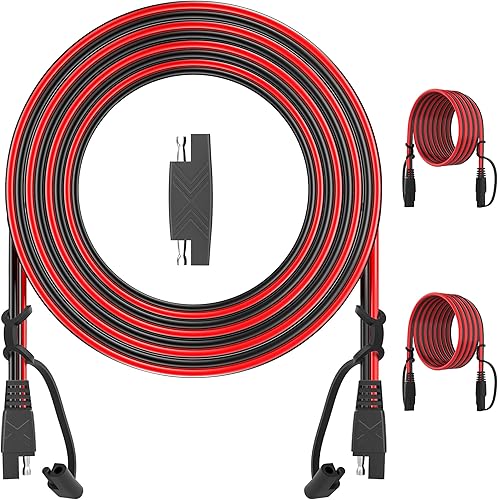 Miniatura 10 de OYMSAE Cable de extensión SAE a SAE de 25 pies, conector de desconexión rápida 16AWG, para automóvil, panel solar SAE (25 pies (16 AWG), adaptador