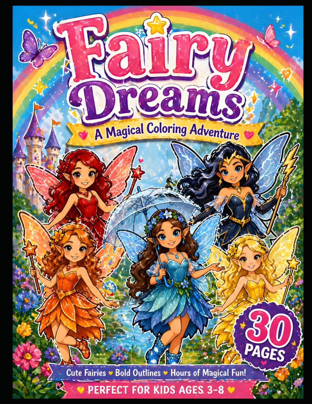 Fairy Dreams: A Magical Coloring Adventure: Rainbow Magic Fairy Coloring Book for Kids