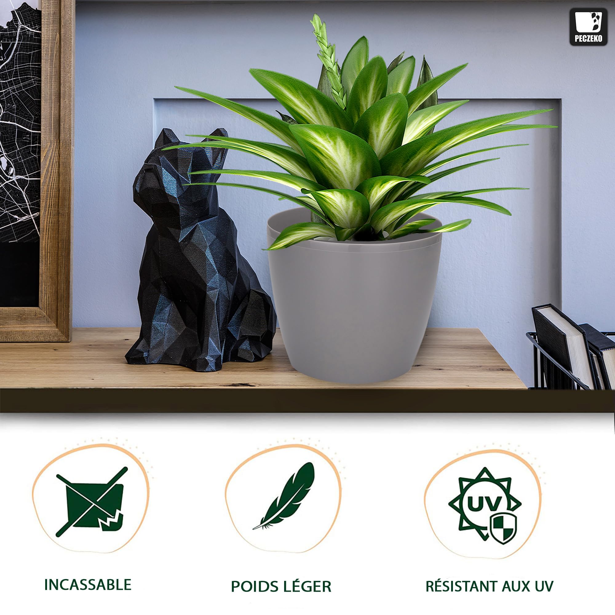 PECZEKO Shiny Flower Pots, Decorative Plant Pots for Flowers & Herbs - Image 3