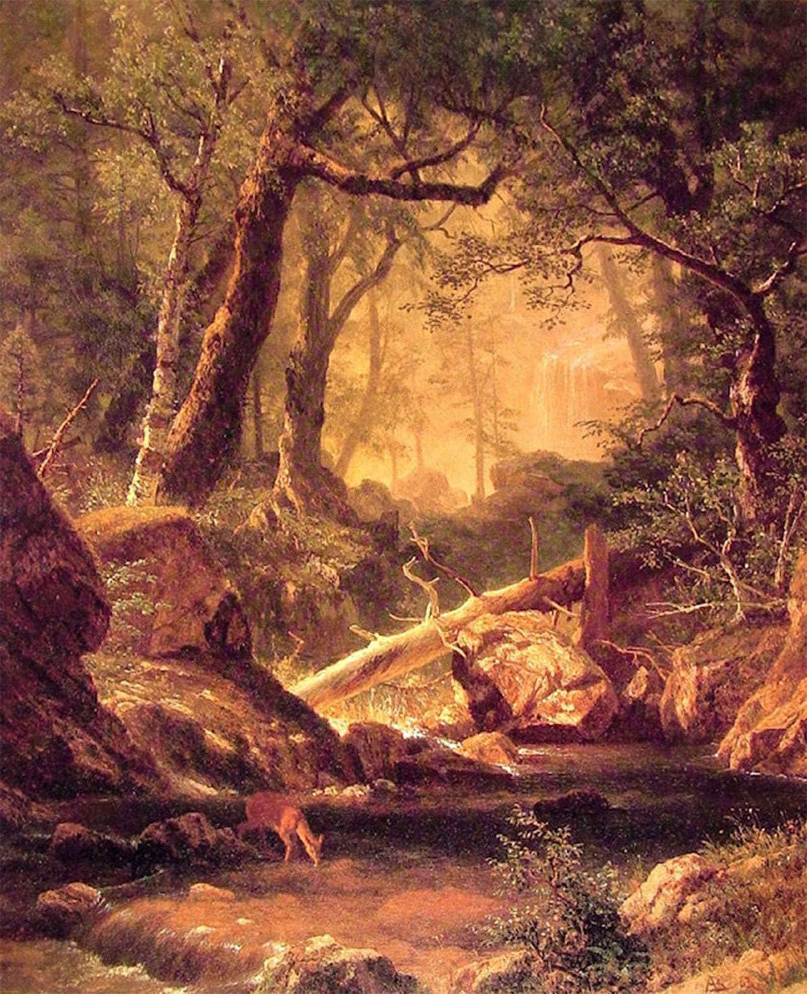 ARTXLXXBN Famous Prints Artwork Pictures Poster Painting Art White Mountains New Hampshire Albert Bierstadt Artwork Landscape Pictures for Home Decor 60x90cm