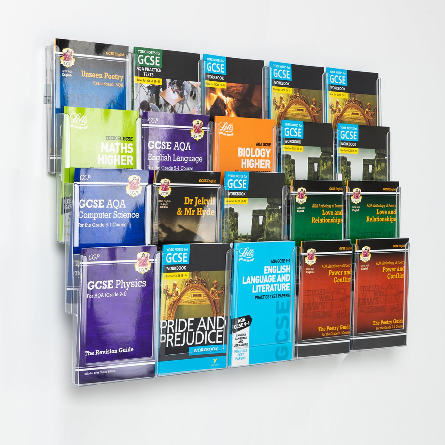 Wonderwall Leaflet Holder | Leaflet Display & Dispenser | Wall Mounted | Expanda-Stand System | Clear Pockets | Ideal for Reception Areas | 20 x A4 pockets