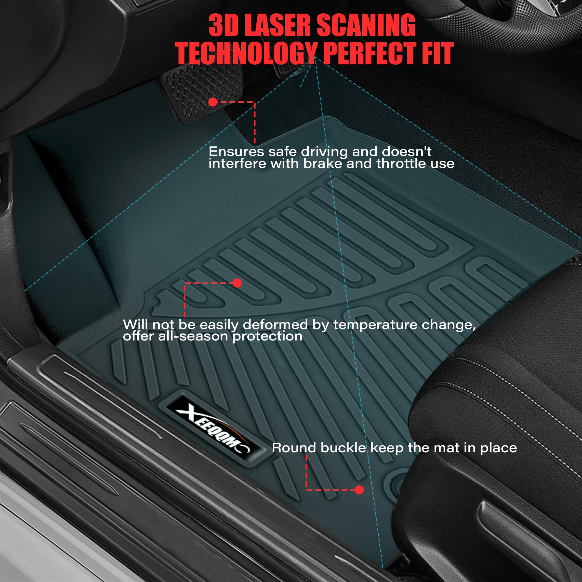 Premium Cargo Liner For Kia Soul 2020-2024 - 100% Protection - Custom Fit Car Trunk Mat - Easy-to-Wash & All-Season Black Cargo Mat - 3D Shaped Laser