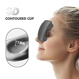 Sleep Eye Mask for Side Sleeper, Lash Extensions 3D Contoured Cup Sleeping Mask for Men Women, Travel Blackout Night Blindfold Eye Shade Cover with Adjustable Strap (Grey-Side Sleeper)