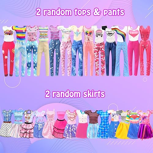 Miniatura 10 de BNUZEIYI 92 piezas de ropa y accesorios para muñecas con armario de muñecas para muñecas de 11.5 pulgadas, juego de muñecas de diseño de moda que
