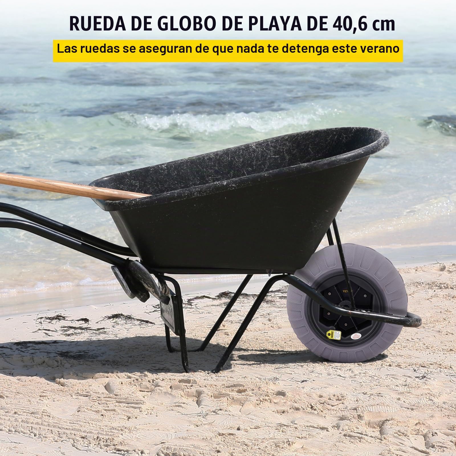 VEVOR Rueda Hinchable Neumático 40,6 cm TPU 176 libras Neumáticos de Ruedas Globo Neumáticos de Ruedas Neumática Llanta Plástico Neumáticos de Carro 7,6 kg Rueda Carretilla Sacos Neumático Carro