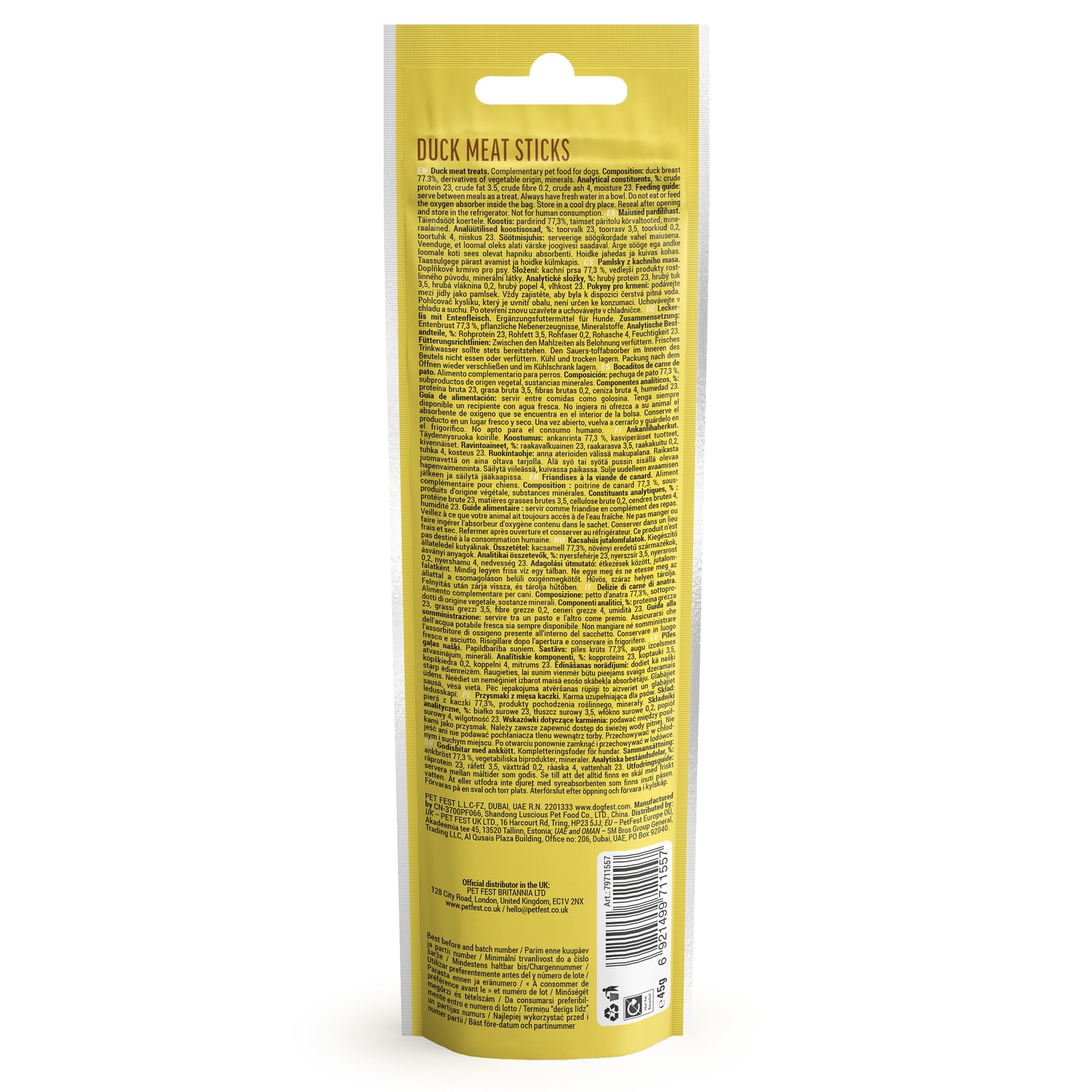 Dog Fest Premium Duck Meat Sticks, High Meat Content Natural Dog Treats for Adult Dogs - Image 3