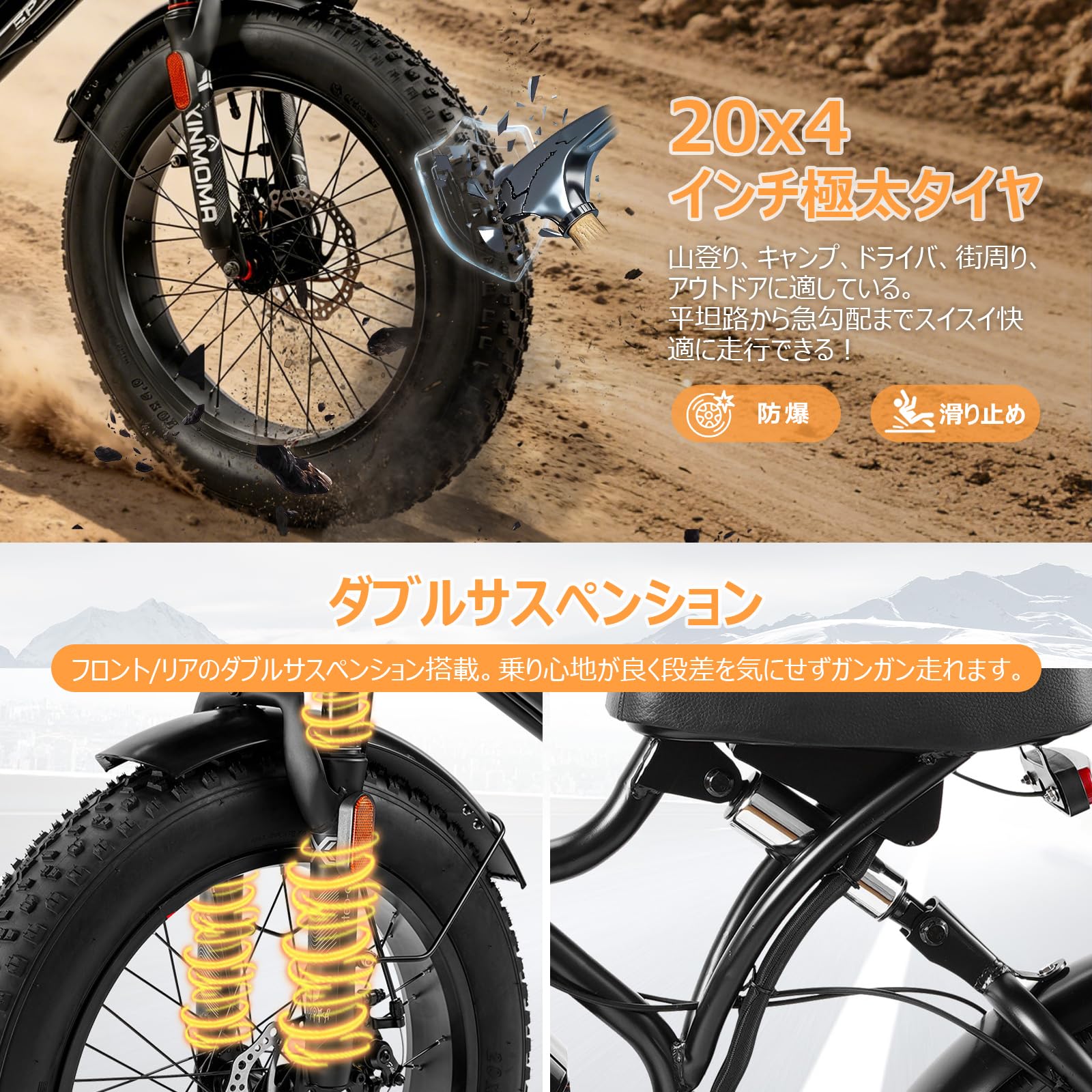 Amazon.co.jp: 自転車 レトロ調 20インチ 極太タイヤ ファットバイク