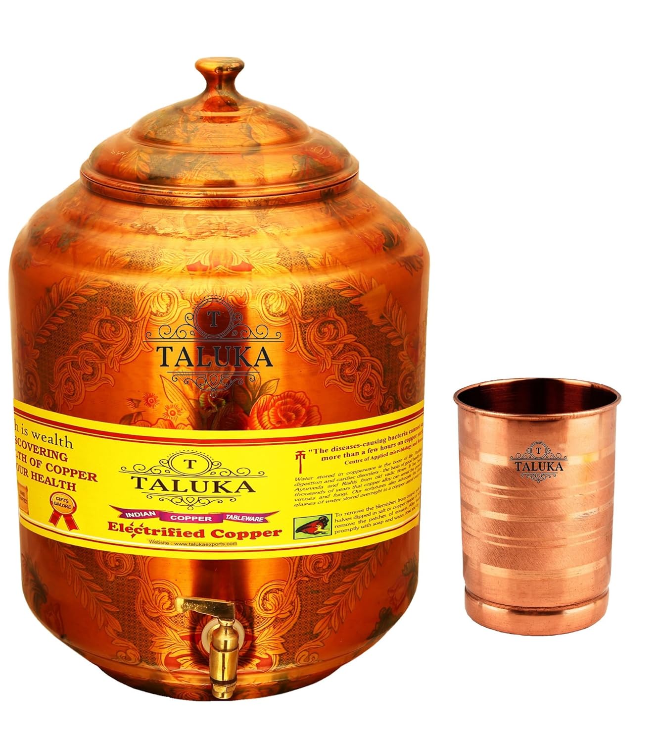 Buy Taluka Pure Copper Water Pot Dispenser Matka Water Tank Water