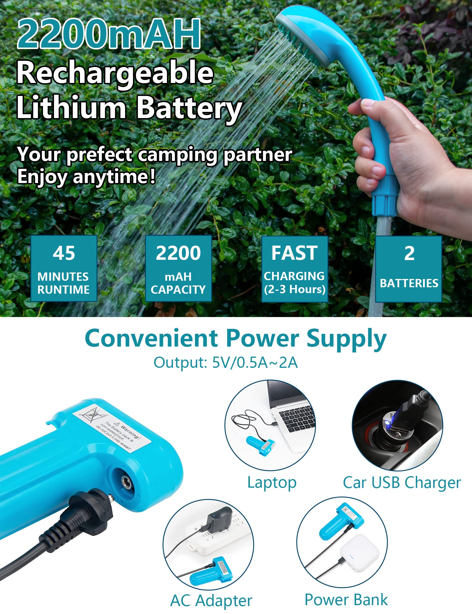 Buy Riigoo Camping Shower Portable Shower for Camping Outdoor Shower