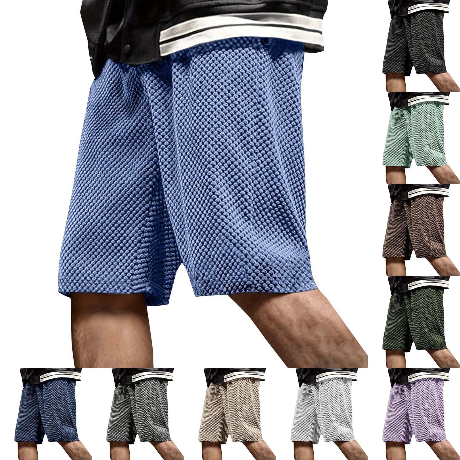Pantaloncini sportivi da uomo con tasche, elasticizzati, leggeri e traspiranti | Pantaloncini da corsa con elastico in vita, pantaloni corti dritti, tinta unita, pantaloncini estivi, comodi, bermuda morbidi