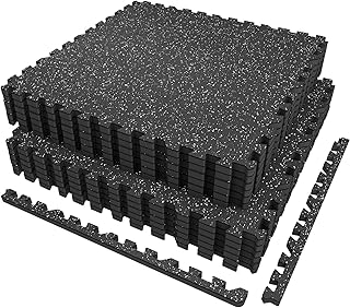 AIRHOP 6 pzs 60x60x1,4cm Suelo Gimnasio Mejorado para Equipo Pesado, Superficie de Goma Robusta, Extra Gruesa y Antidesliz…