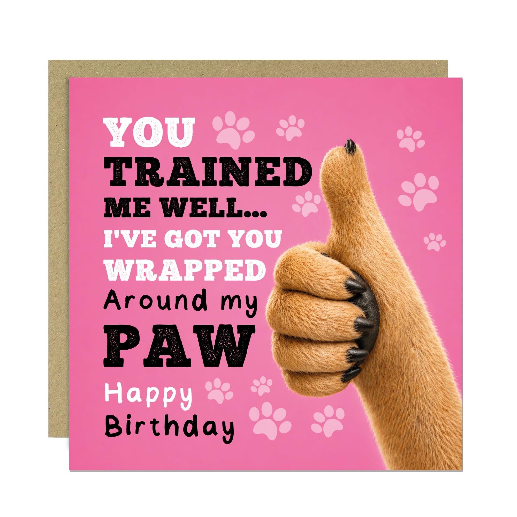 RED OCEAN Funny Birthday Card From The Dog Mum Cards Humorous Birthday Cards For Dog Pet Owner Card For Women 145x145mm With Kraft Envelope
