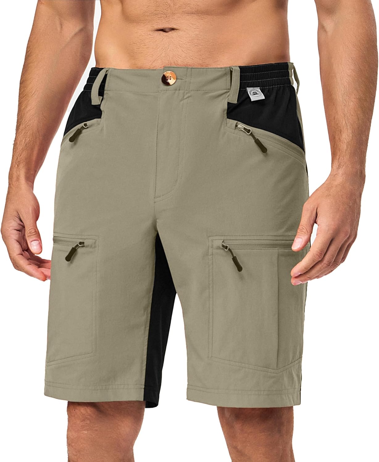 Little Donkey Andy Men's Cargo Shorts Quick Dry Hiking Shorts for Men Camping Travel Golf with 4 Zipper Pockets