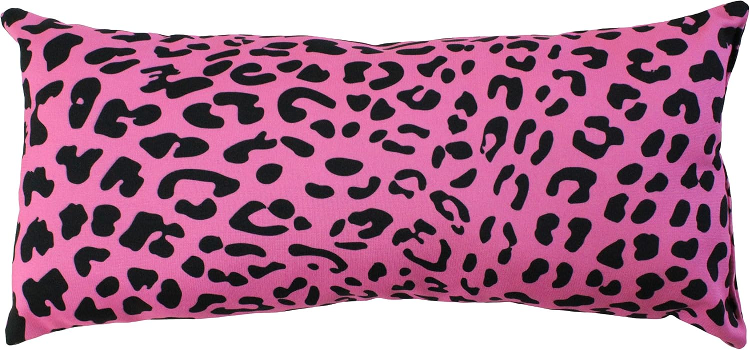 College Covers Animal Print Pillows Decorative Pillow, 16" X 6", Leopard Pink