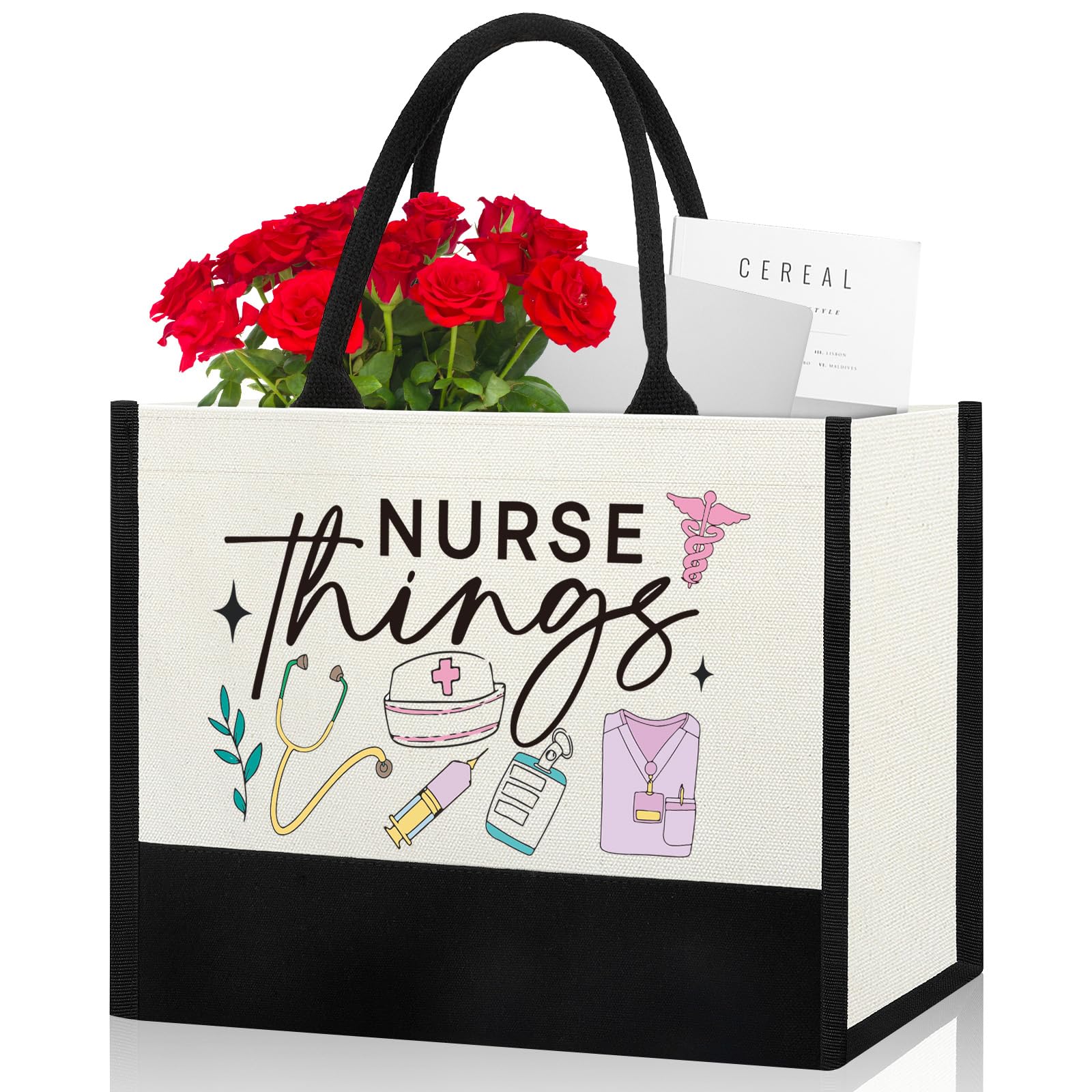 Nurse Appreciation Gifts Canvas Bag for Women Christmas Birthday Gifts for Her Female Nurse Mom Daughter Friend Sister Retirement Gifts Nurse Things Definition Reusable Grocery Bag