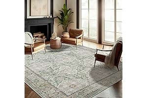 Green Accent Rug for Modern Spaces: An 8x10 Haven of Style
