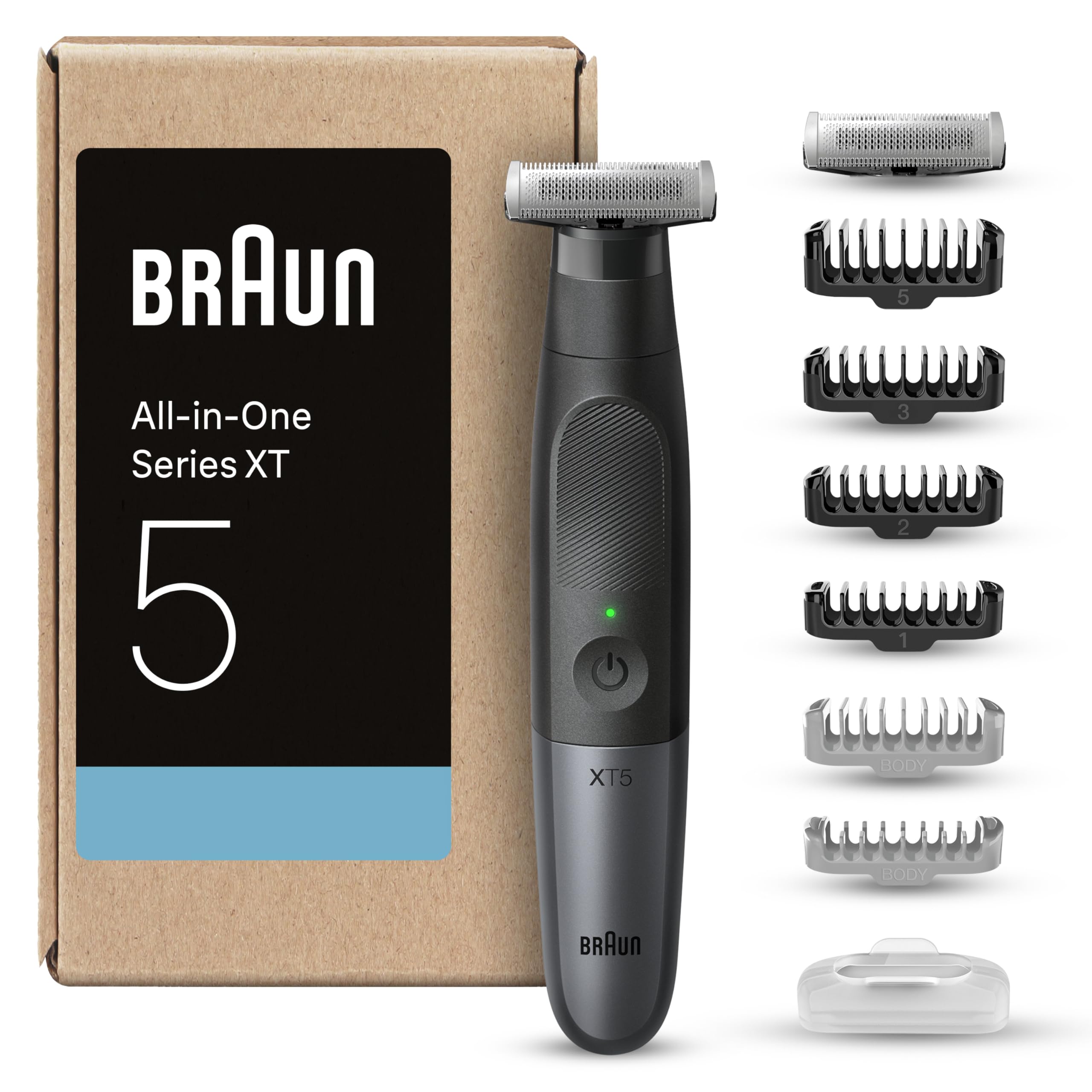 Braun Series X Recortadora de Barba, Afeitadora Eléctrica Hombre para Rostro Y Cuerpo, Máquina de afeitar, Cortapelos hombre, Peine Bidireccional, Cabezal Flexible, Resistente Al Agua, XT5270
