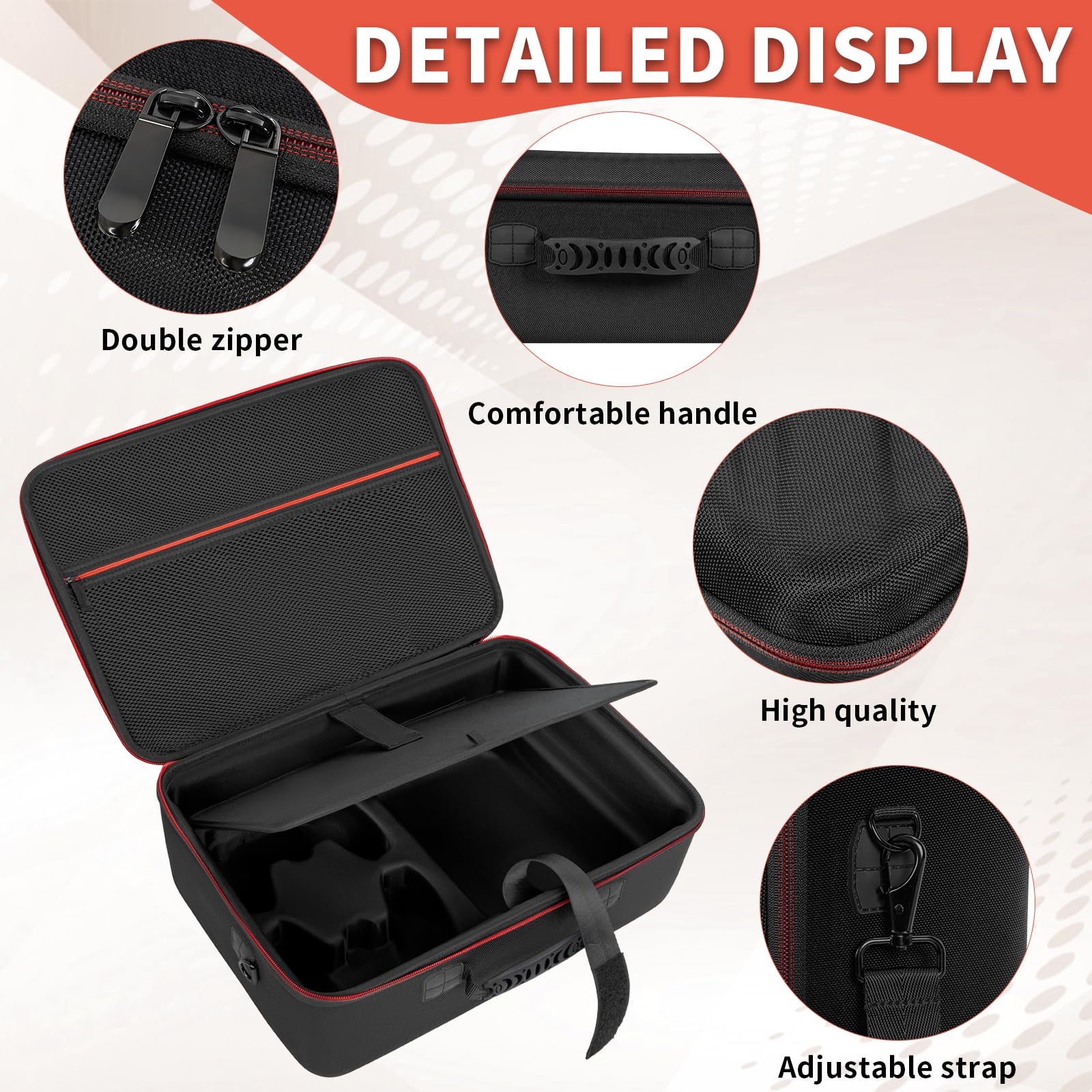 GMAK Custodia rigida per PS5, custodia protettiva da viaggio compatibile con Playstation 5, controller DualSense, base, cavi e altri accessori, custodia in EVA con tracolla per PS5, nera